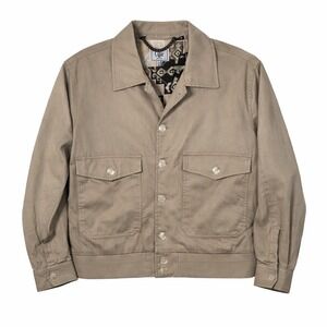 NWT Cigar Couture Men's XL Ramie Jacket Aztec Lined Button Front Tan